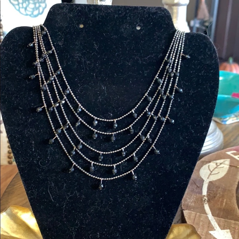 Classy Multi Layered Silver Necklace - image 1